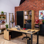 corner wood desk