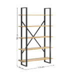 Modny regał do biura lub gabinetu na 5 półek