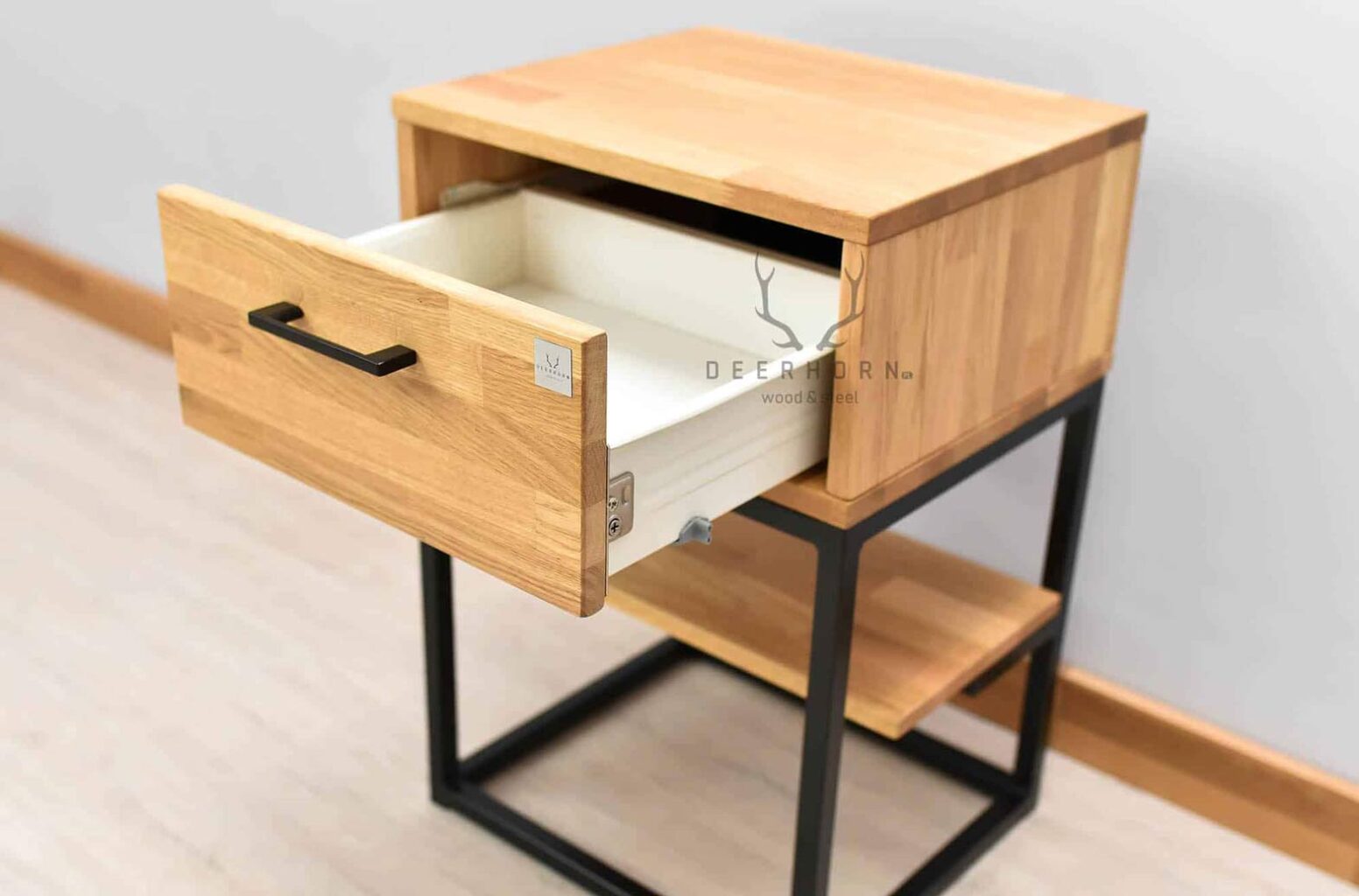 nightstand_of_wood_and_metal nightstand made of wood and metal