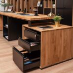 biurko podwójne z kontenerem biurowym