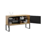 wood and metal dresser