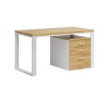 biurko białe z kontenerkiem