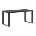 Solid wood ergonomic desk, black 160x70