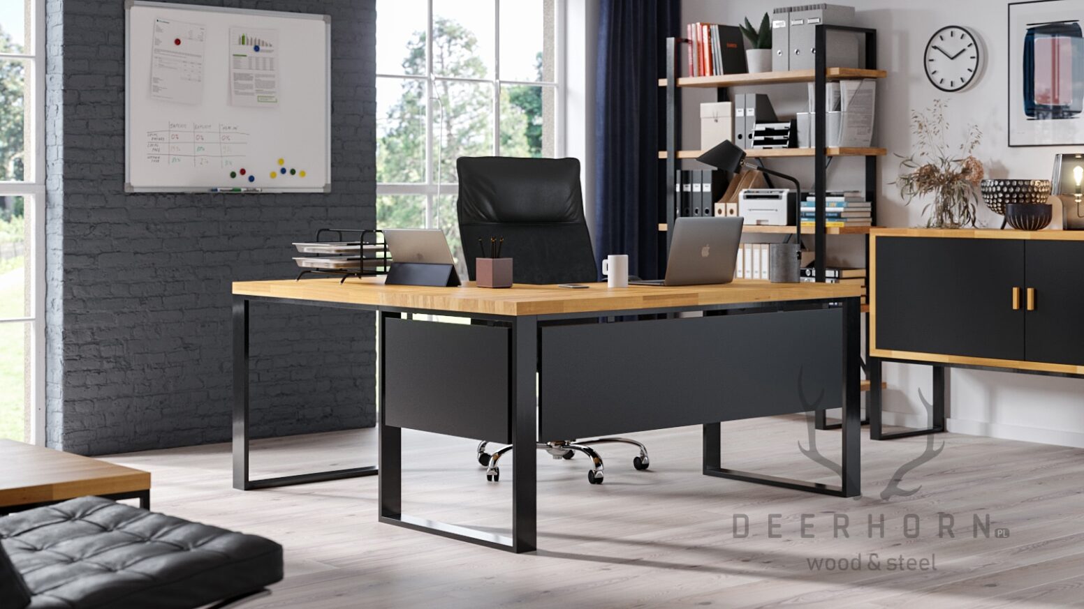 desk_countertop_with_wood_countertop_ corner desk with wooden top