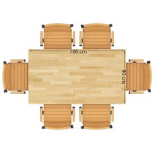 Klasyczny stół z drewnianym blatem 160x90 cm