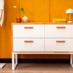 komoda czteroszufladowa biała biurowa