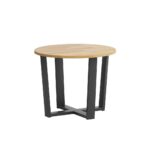 Round coffee table with wooden top