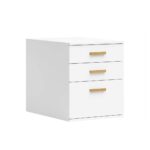 Mobile container with drawers white. Desk pedestal