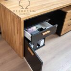 desk with wooden top