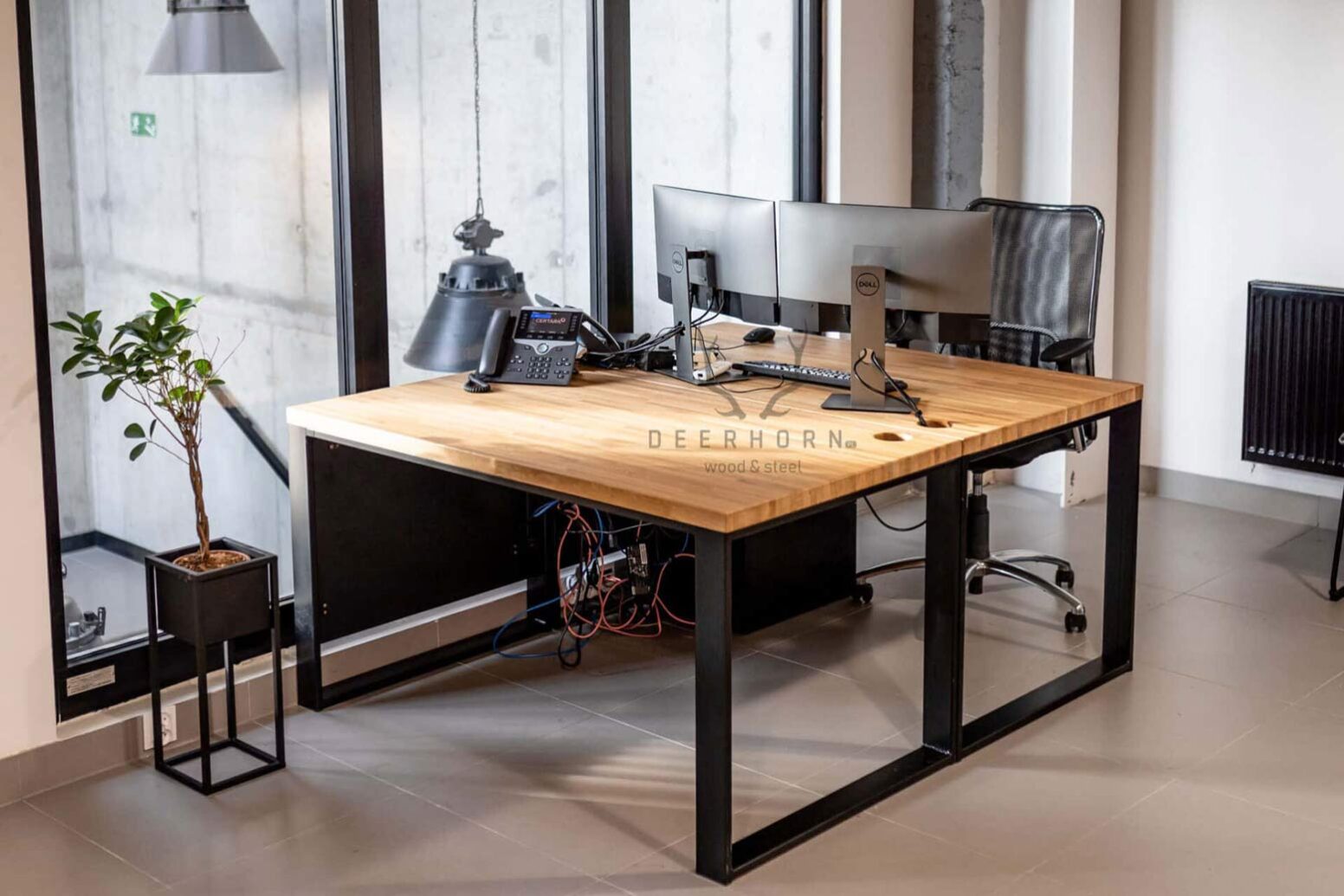 desks with wooden tops