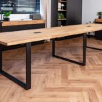 duży stół konferencyjny premium z litego drewna dębowego do spotkań biznesowych