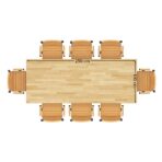 Stół z drewnianym blatem 250x100 na osiem osób