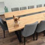 conference table with trim and grommets