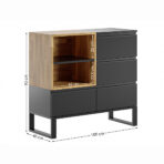 czarna komoda z szufladami do biura