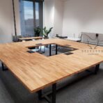 conference table with wooden top