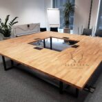 conference table with wooden top