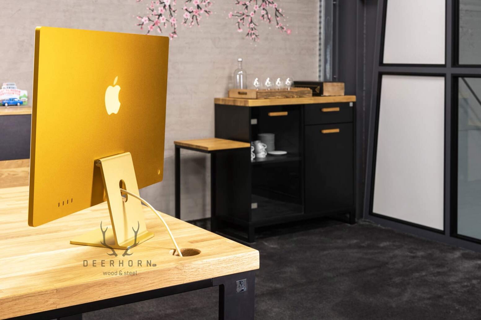 desk_black_with_opening black desk with opening