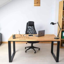 loft desk with wooden top