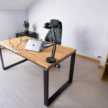 desk with wooden top
