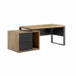 Loft Office Plus Left Desk with Wooden Top
