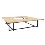 Conference table with square wooden top