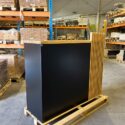 black reception counter