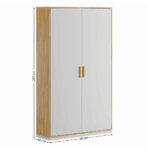 biała szafa z drewnem do biura