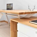 white industrial desk