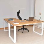 white industrial desk