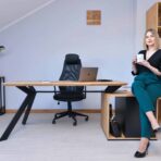 desk with wooden top