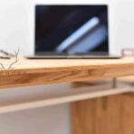 desk with wooden top