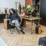 desk with pedestal