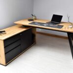 desk with undercut top