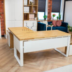 corner desk with pedestal