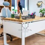 metal with wood desk