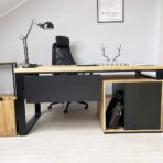 desk with oak top