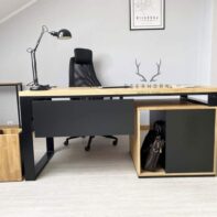 desk with oak top