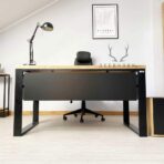 desk with a blind