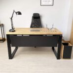 wood and metal desk