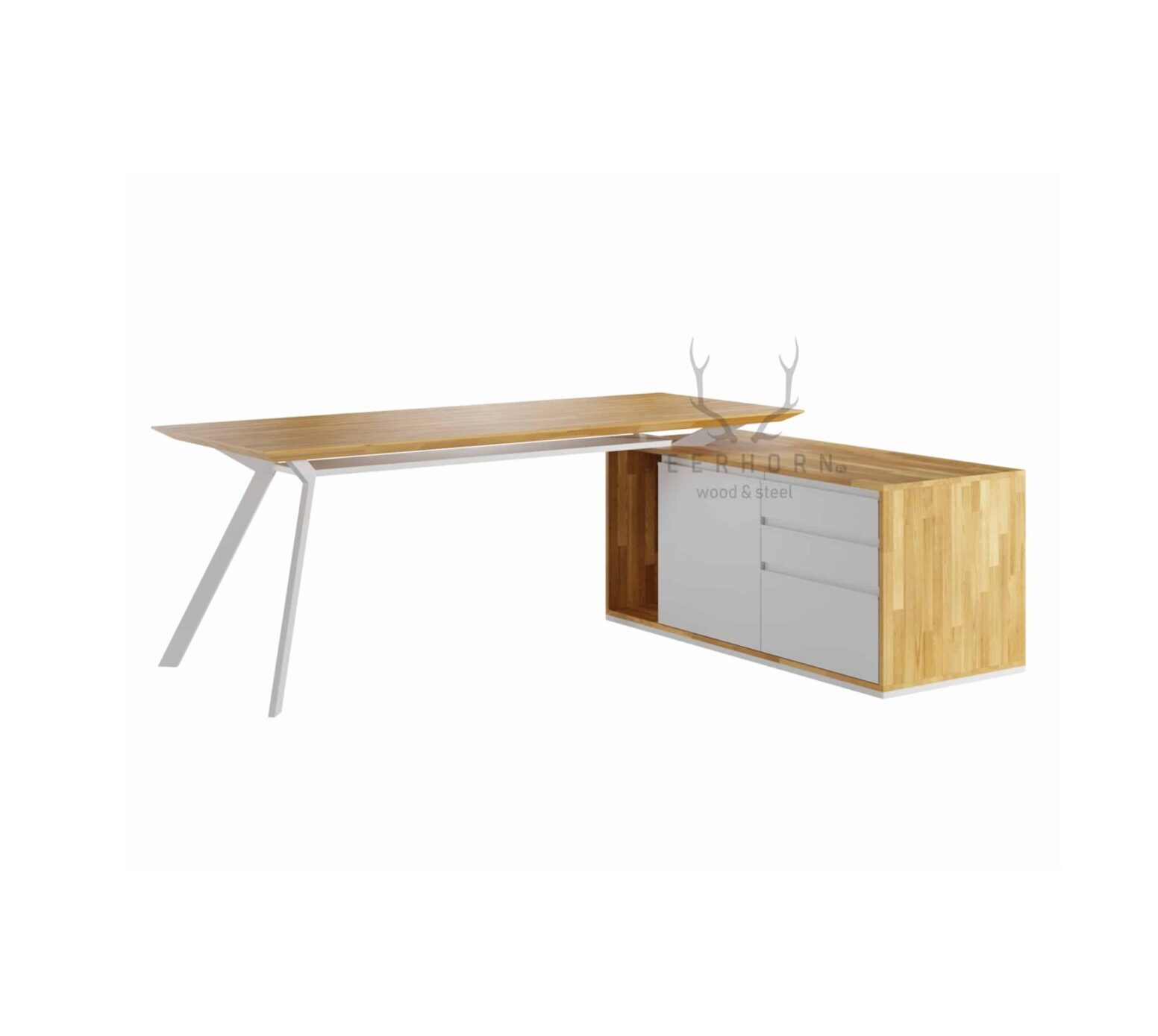 desk_with_beveled_legs_loft corner desk white with diagonal legs