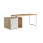 White desk with wooden top loft office plus without blend