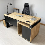Desk with wooden top "loft office plus" Short