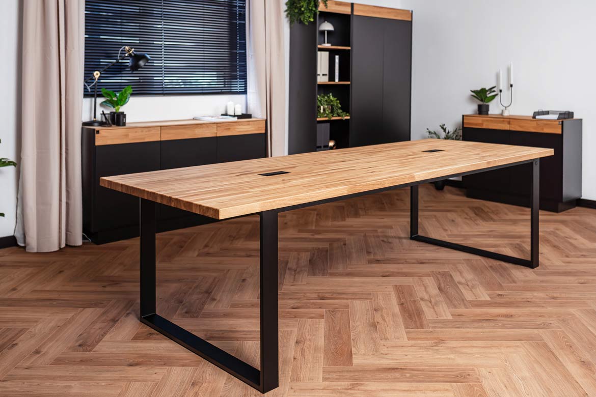 stol-konferencyjny-drewno-metal stół konferencyjny drewno metal