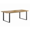 Conference table with wooden top 220x100cm with cable hole