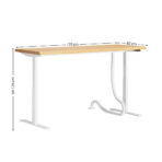 biurko regulowane z podciętym drewnianym blatem