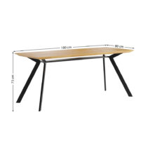 biurko z dębowym blatem 180x80 cm