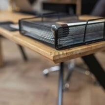 desk wood metal