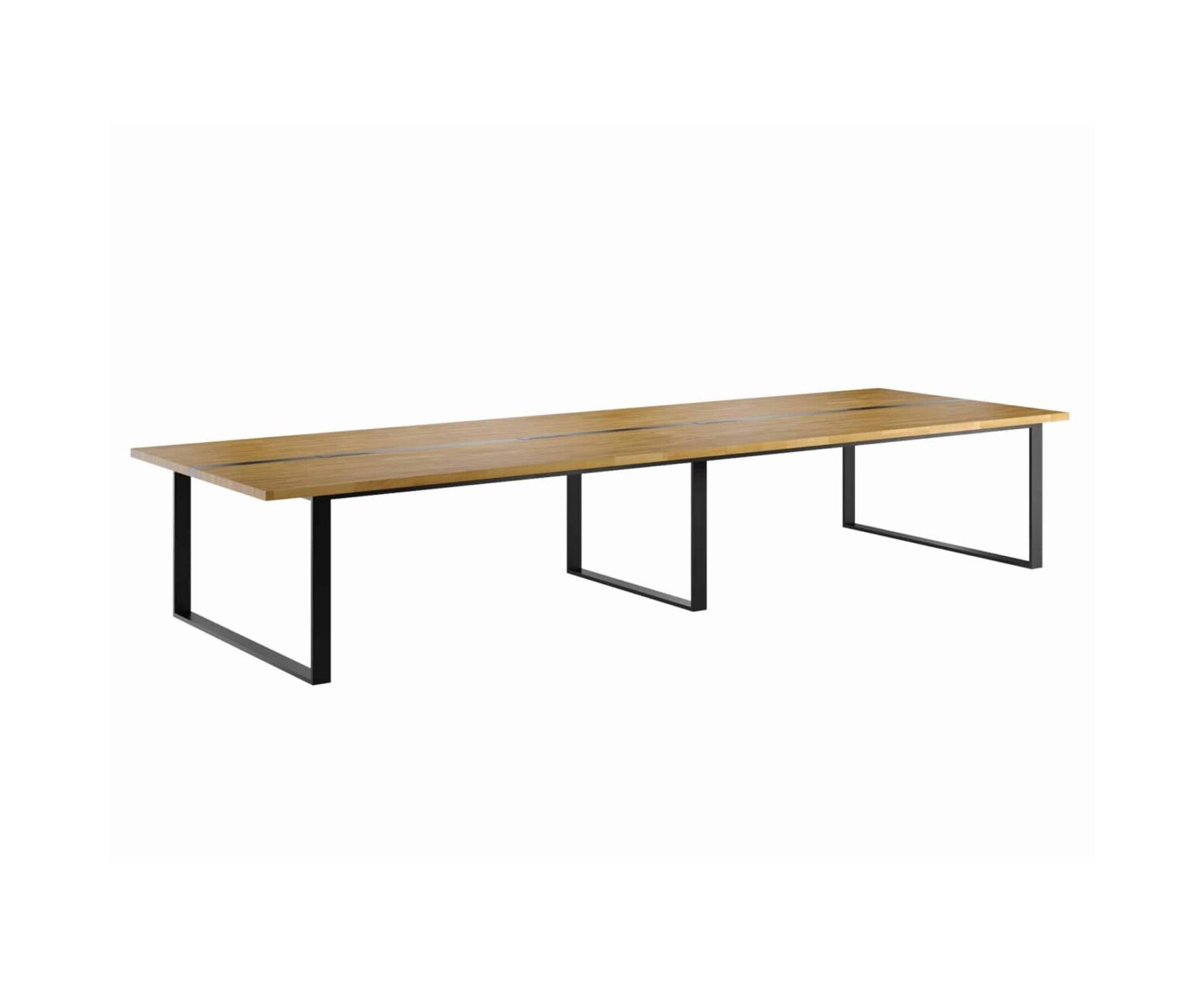 conference table made of wood and metal