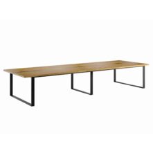 conference table made of wood and metal