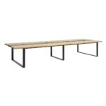 Conference table with wooden top 450x150cm with cable holes